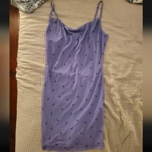 Lavender Cowl Neck Bodycon Dress with Lightning Bolts